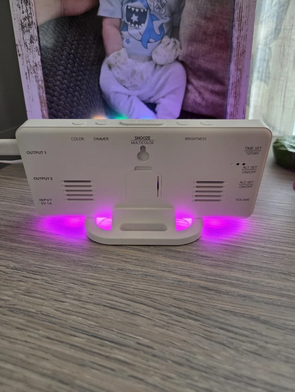 Rainbow RGB Digital Alarm Clock, EUC